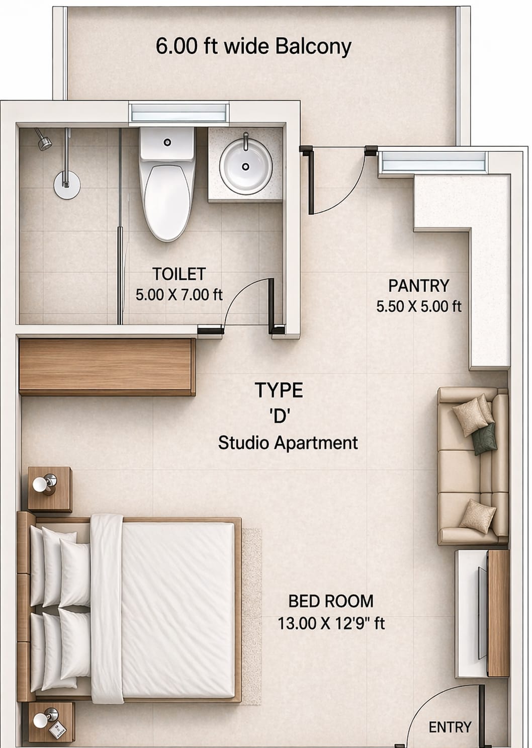 Studio apartment plan